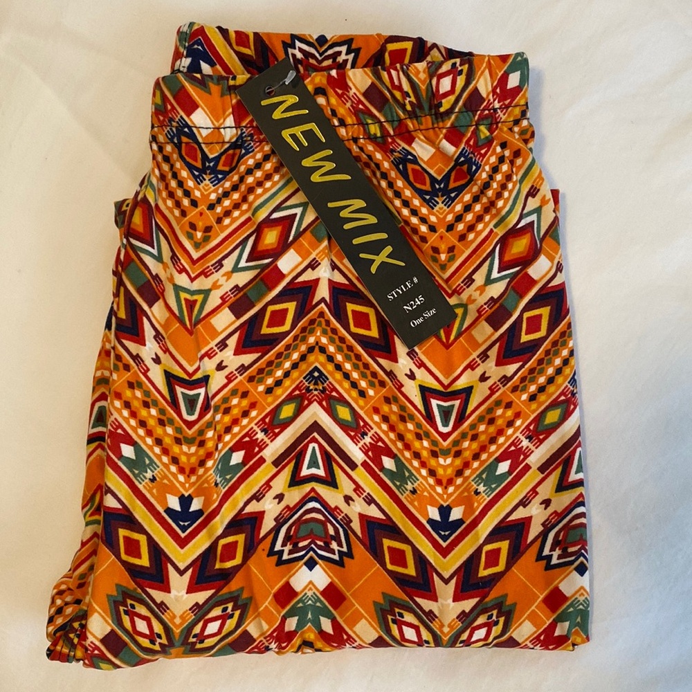 New Mix Tribal Print Leggings Orange
